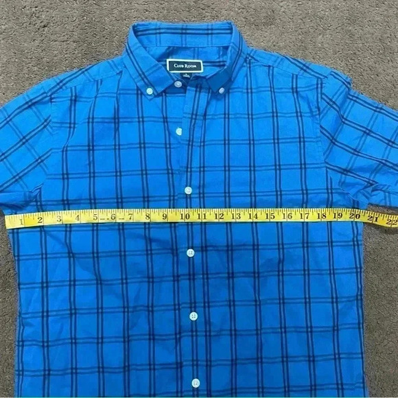Men’s Club Room Blue Plaid Short Sleeve button down Casual shirt Size Small - Picture 4 of 8
